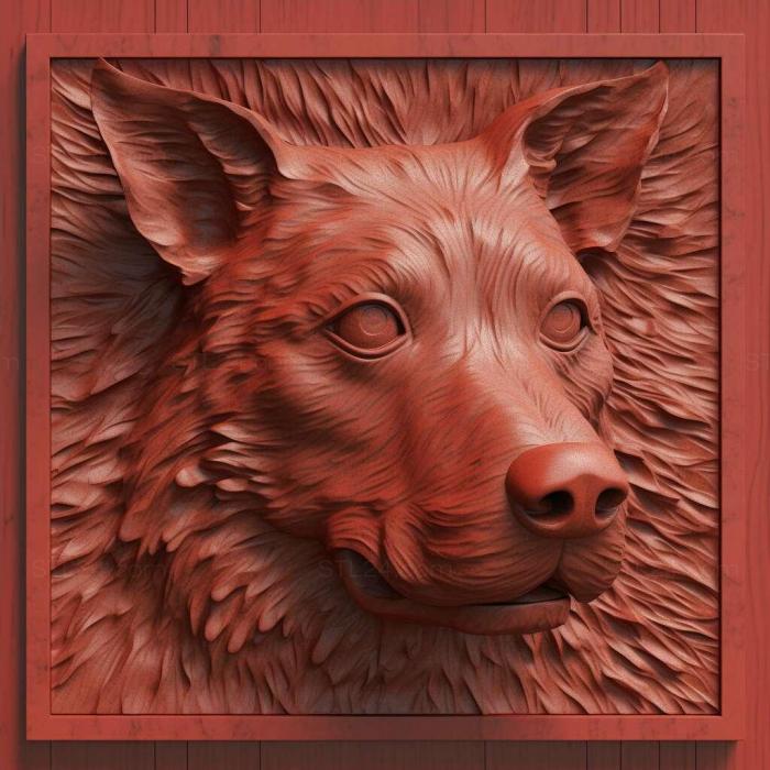 Nature and animals (st red dog 4, NATURE_5452) 3D models for cnc